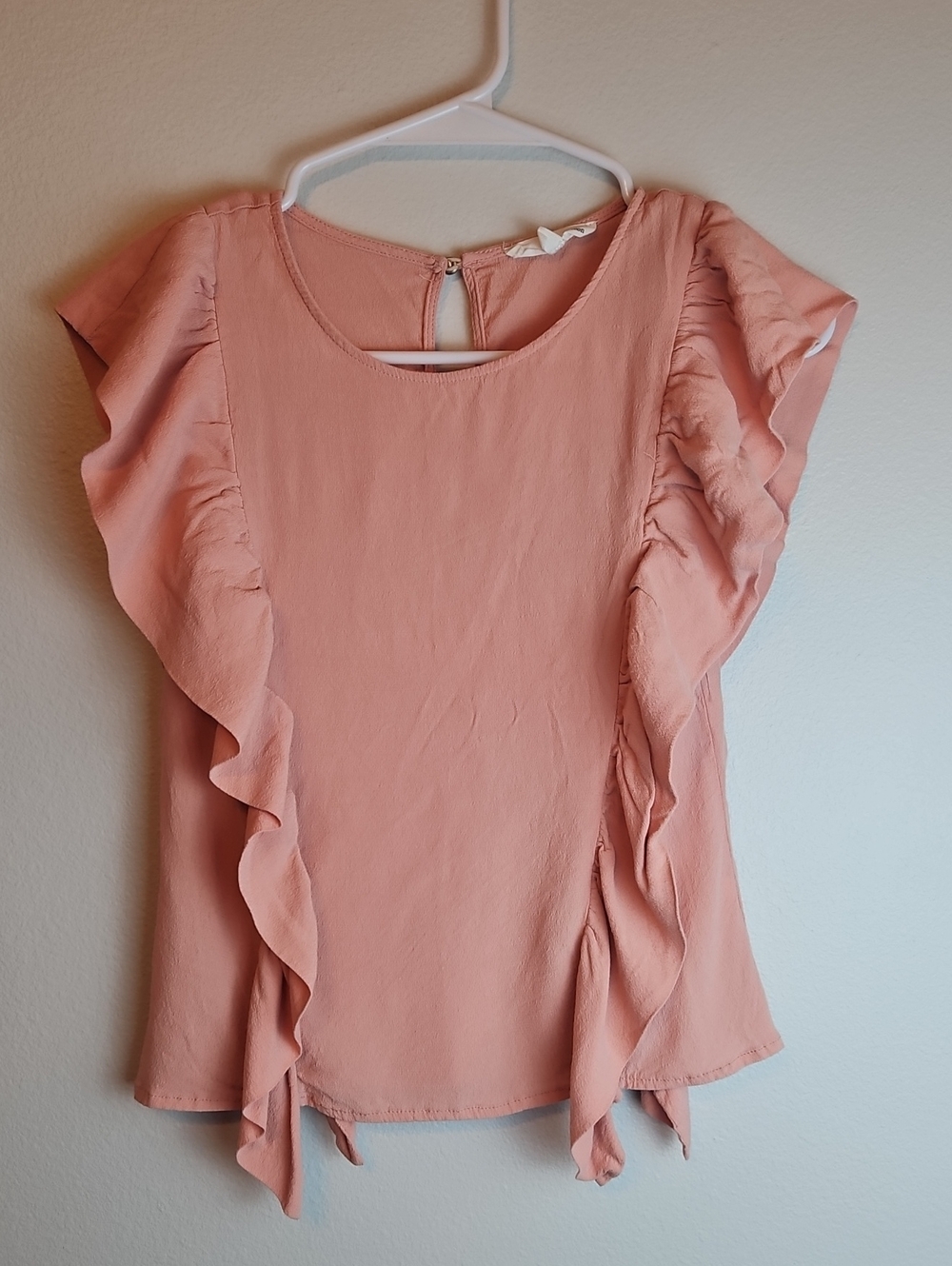june & hudson Ruffle Sleeve Blouse - Blush
